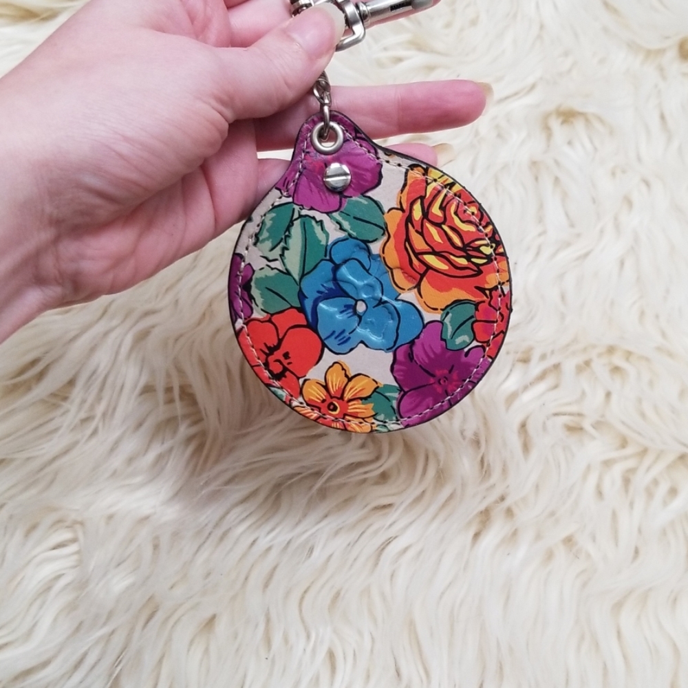 Patricia Nash keychain mirror NWT 100% leather - Picture 6 of 8